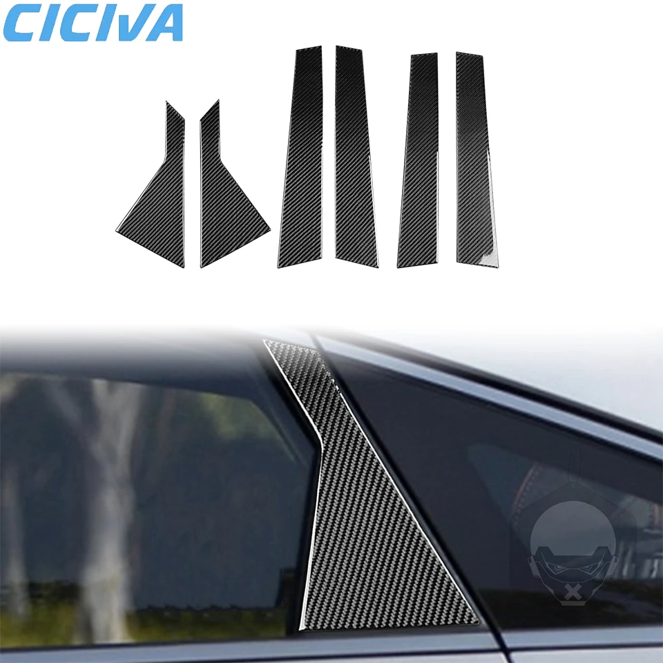 

Soft Carbon Fiber Outer B-pillar panel Car External Decoration Sticker For Hyundai Sonata 9th 2015-2017