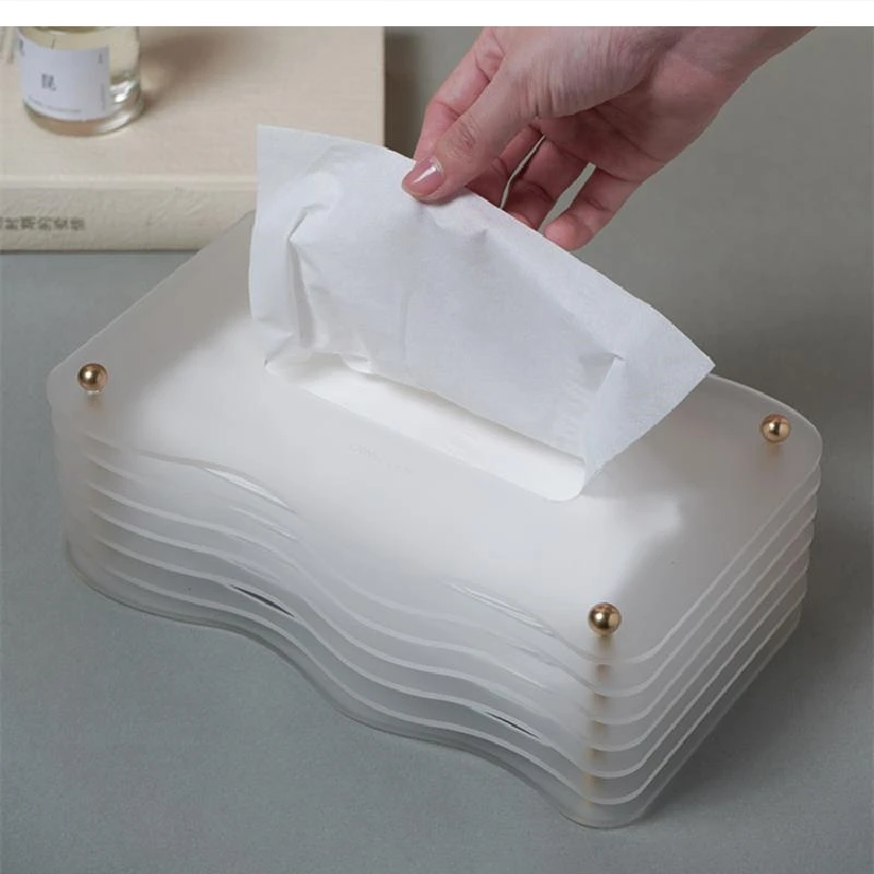 European desktop acrylic tissue box living room high-end remote control storage simple design kitchen holder