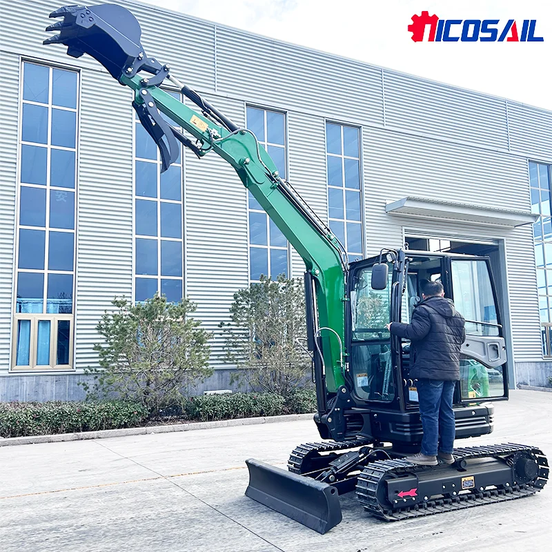 

Nicosail Mini Digger Farm Use Hydraulic Mini Digger Crawler Micro Digger 3.5 Ton Farm Small Excavator Loader for Sale
