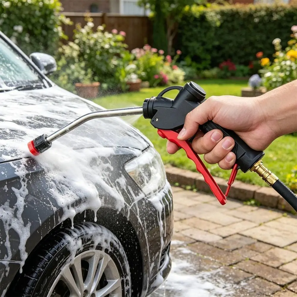 ABS Car Wash Sprayer Copper Stainless Steel High Pressure Sprayer Windproof Hanging Hole Car Cleaning Sprayer Garden Watering