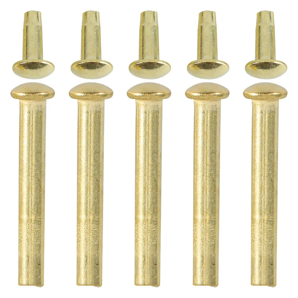 

5Set Folding Fan Nail Rivet Nut Repair Kit Gold Plated Solid Shaft Replacement for Bamboo Paper Hand Fan Durable