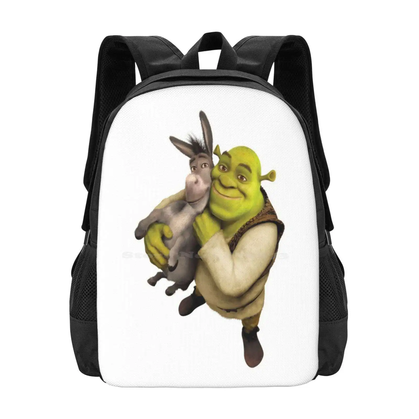 Shrek e Burro Mochila para Escola Estudantil, Bolsa de Viagem Laptop, Princesa Fiona Farquaad Lord, Gato de Botas