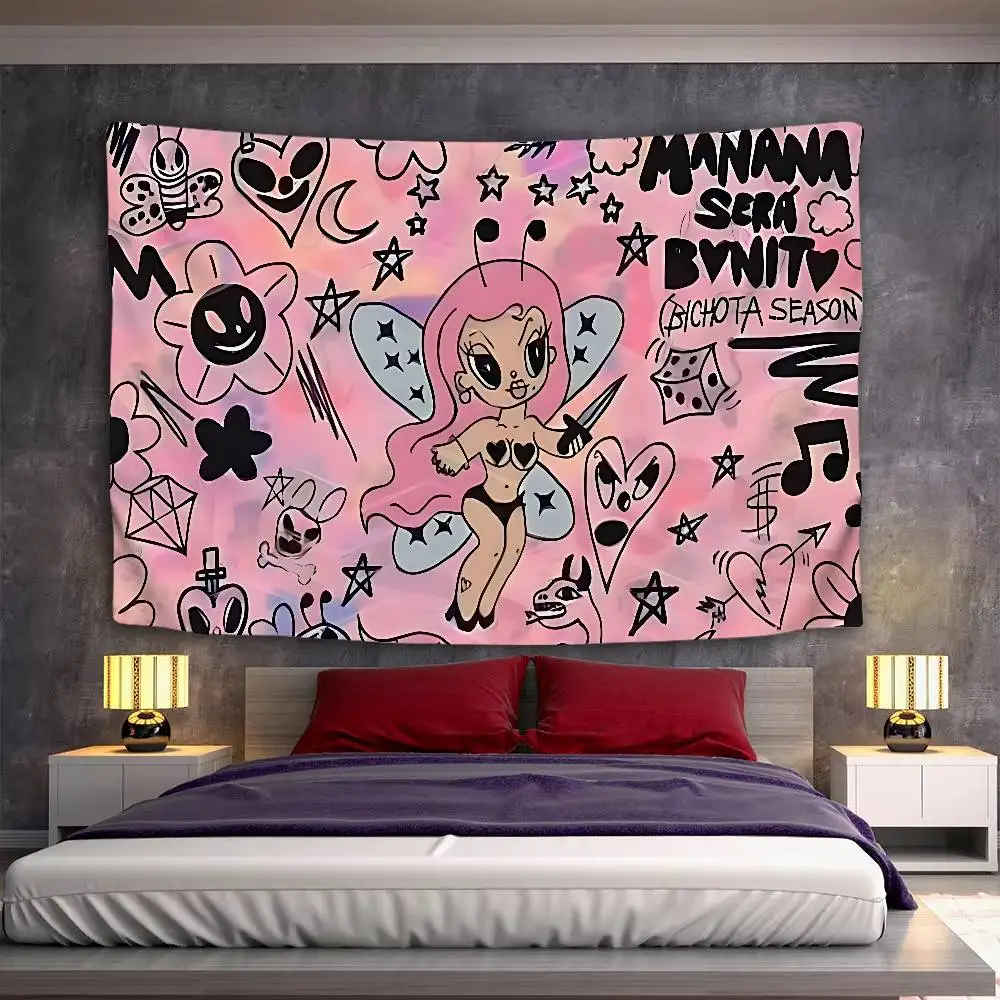 Singer K-Karol G Bank Tapestry Wall Hanging Tapestry Art Deco Blanket Curtain Hanging At Home Bedroom Living Room Decor