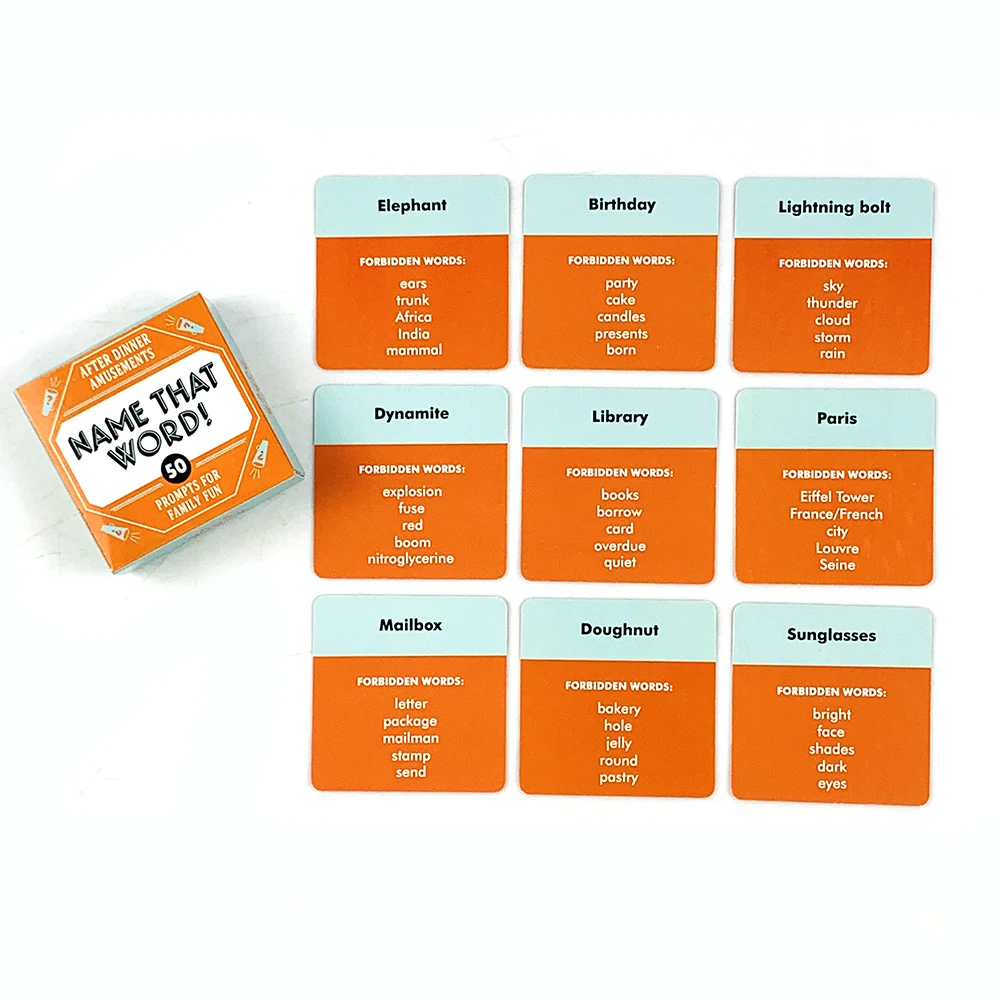 بطاقات ألعاب صغيرة الحجم "اسم تلك الكلمة! "51 قطعة من لعبة الورق لعبة بطاقات تجميع الأسرة لعبة التخييم على شكل زهرة قلب حقيقية