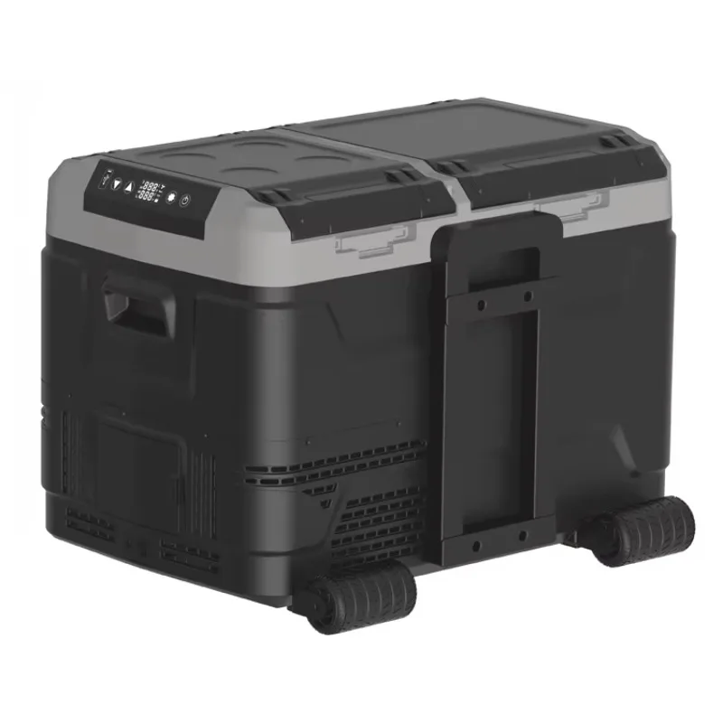 White 45L Dual-Zone Compressor Car Cooler Box 12V/24V Portable Refrigerator for Camping Truck RV Marine Use
