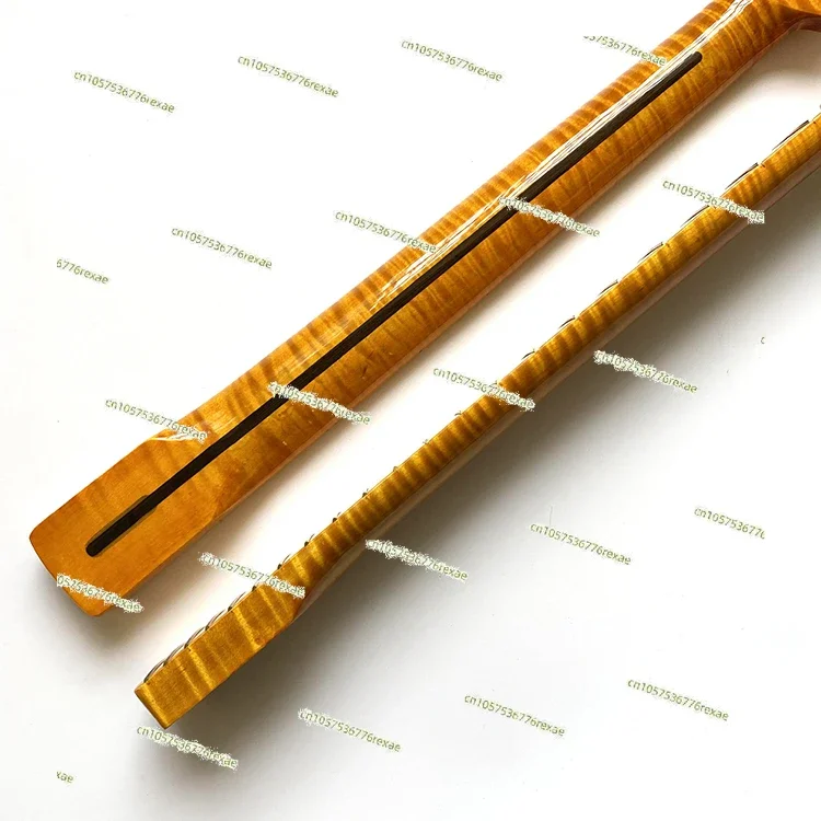 For Wholesale 9.5 Inch 21 Frets ST TL Electric Guitar Neck Replacement Tiger Flame Maple Guitar Neck