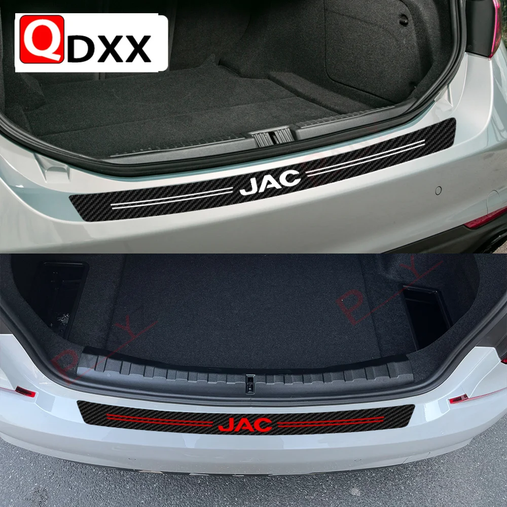 Car Rear Bumper Anti Scrach Sticker For JAC Refine J3 J2 S5 J5 J6 J4 Vapour S2 Auto Accessories Carbon Fiber Car Trunk Decal