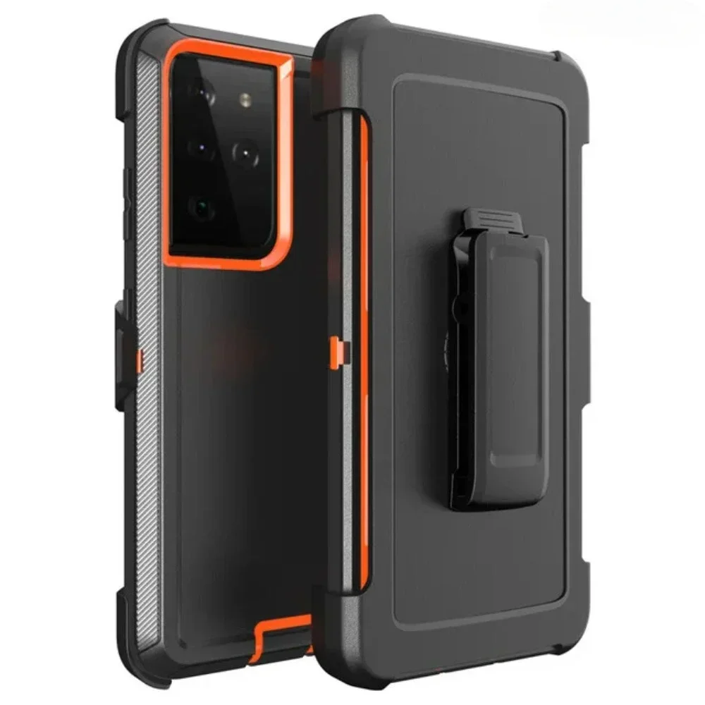 3IN1 Rugged Armor With Clip Case for Samsung Galaxy S25 S24 S23 Ultra Plus FE A06 A16 A55 A35 A25 A15 5G PC+TPU Otter Cover Box