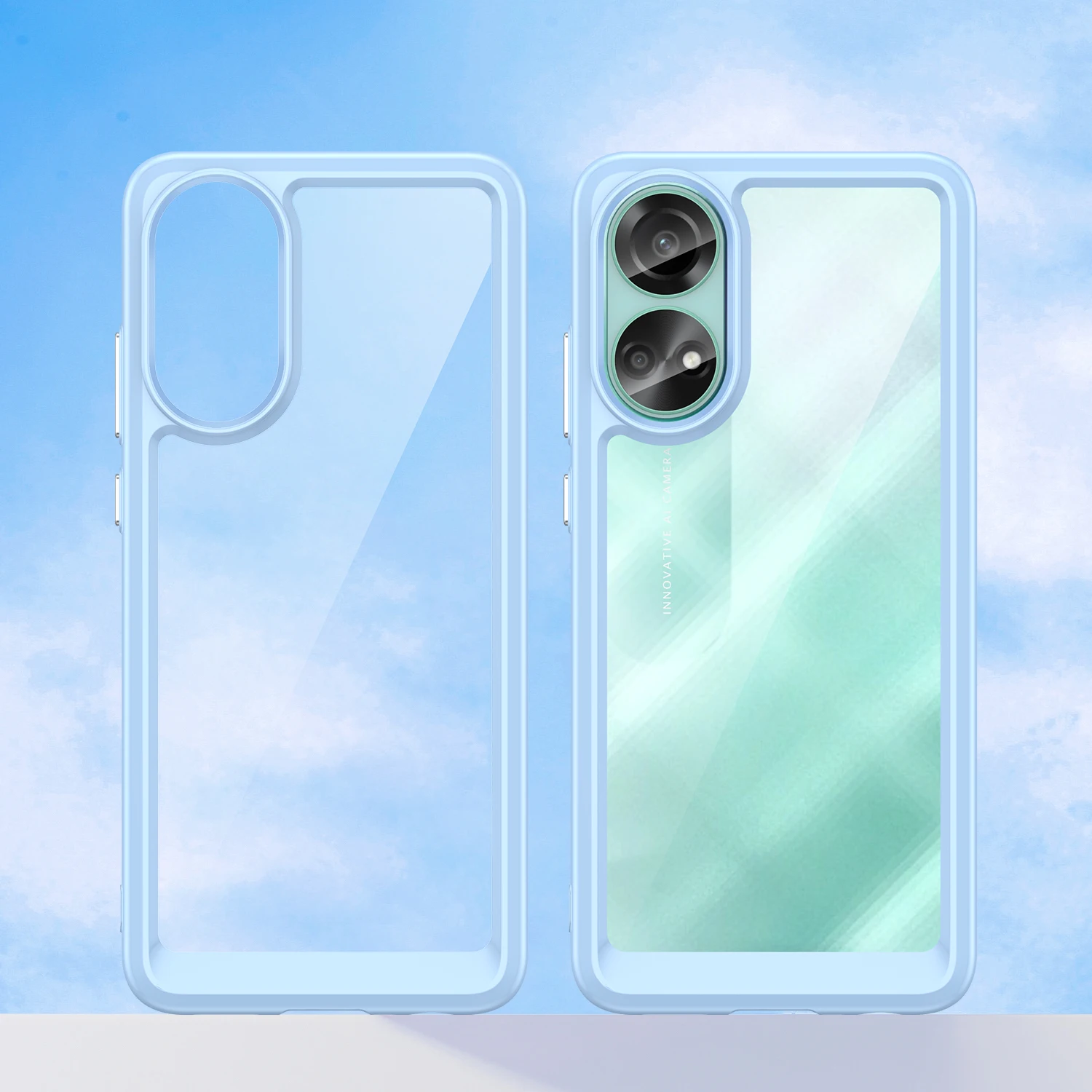 for Oppo A78 4G A 78 Phone Case Luxury Clear Ultra-thin Shockproof Soft Silicone Edge Hard Acrylic Cute Cover OppoA78 4G CPH2565