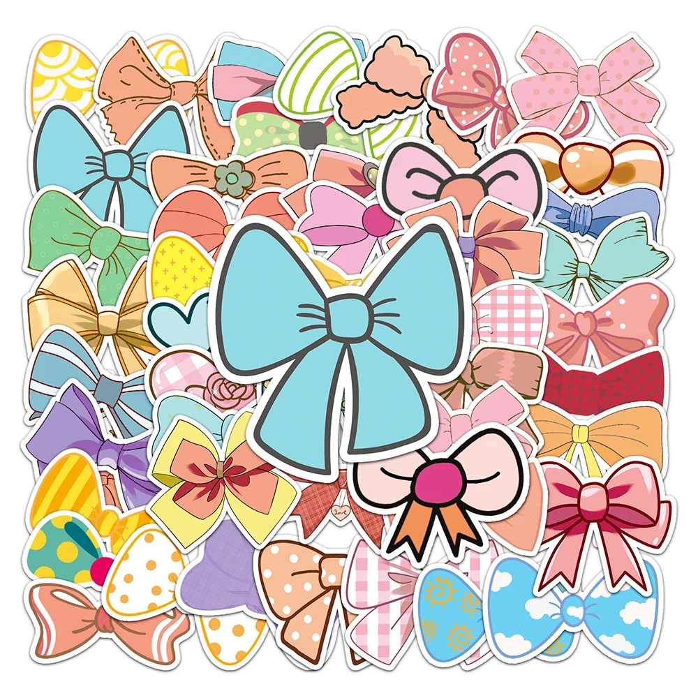 

10/30/50pcs Cute Cartoon Girl Bowknot Graffiti Stickers Aesthetic Graffiti Luggage Notebook Motorcycle Kawaii Decoration Sticker