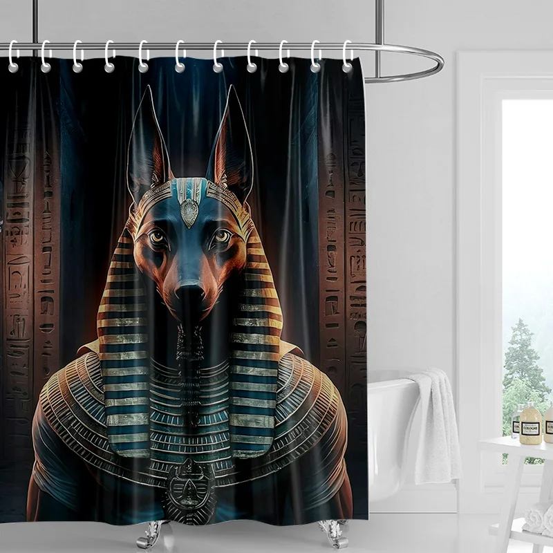 Home decoration shower curtains for bathroom waterproof curtain fabric Modern Nordic style Living Room Egypt pharaoh retro