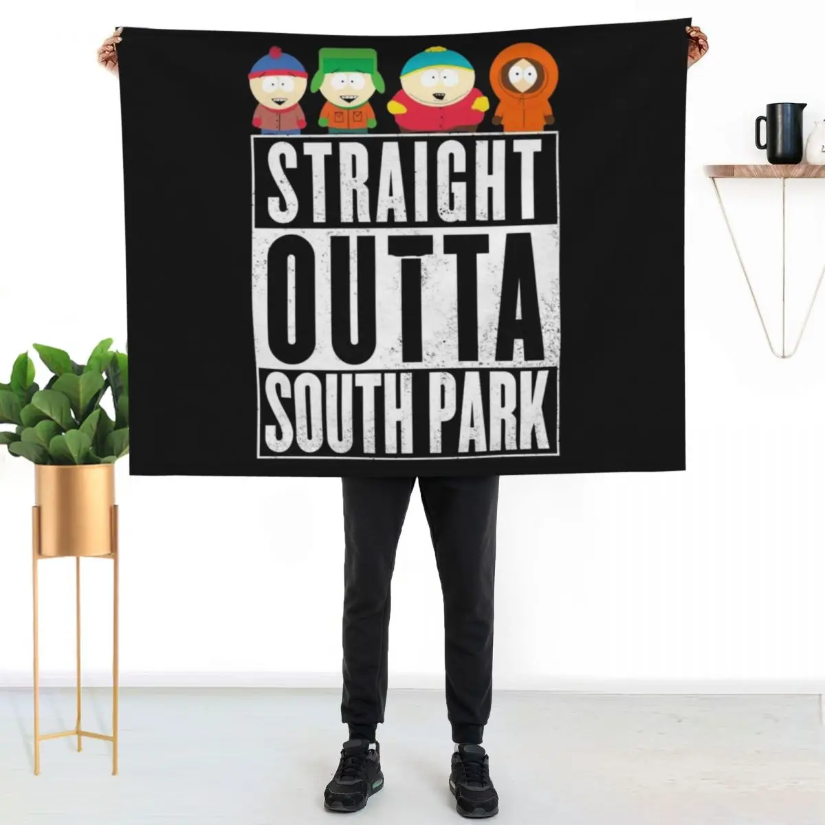 Straight Outta South Park Throw Blanket Decorative Beds cosplay anime Luxury Throw Plaid wednesday Hair Blankets