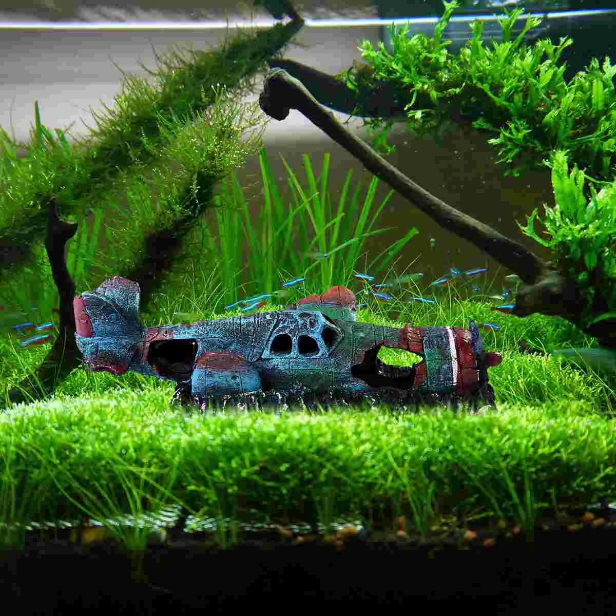 Aircraft Wreckage Decoration Aquarium Tank Ornament Shipwreck Plane Decorations