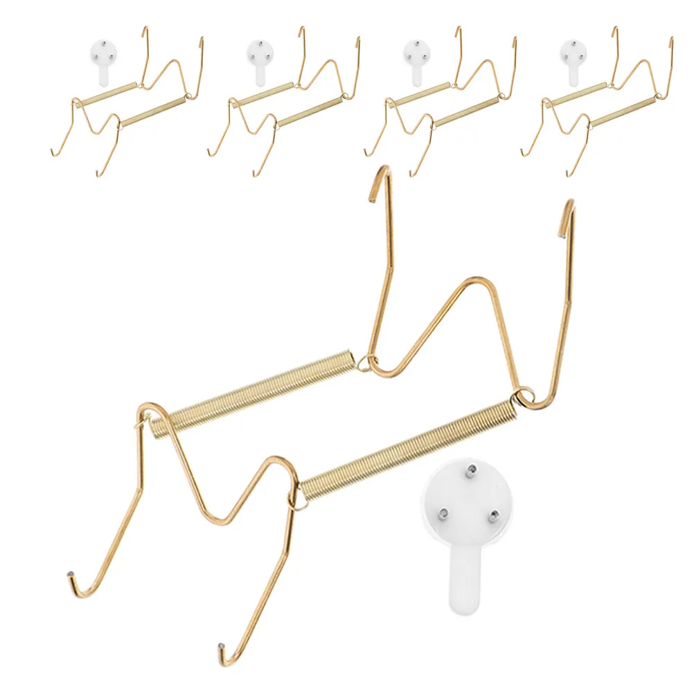 10Pcs Invisible Wall Plate Hanging Hooks Metal Decorative Holders Non-Trace Nail Mount for Plates Frames Photos Display