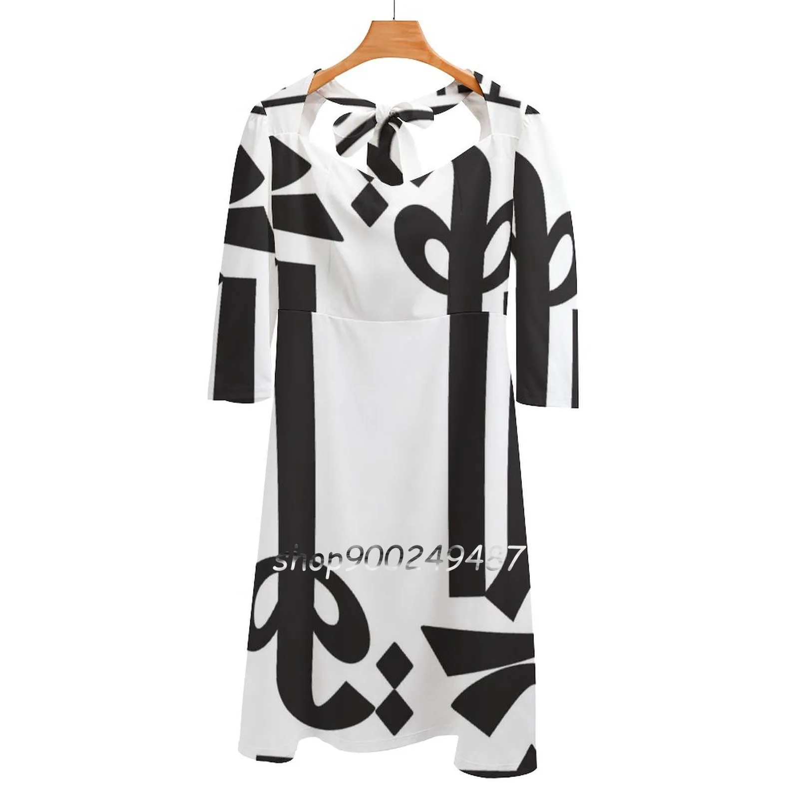 

Tehran , Persian Typography , Persian Calligraphy 01 Square Neck Dress Cute Loose Print Dresses Elegant Beach Party Dress