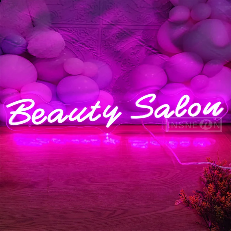 Beauty Salon Neon Light Sign Pink Beauty Business Sign Barber Salon LED Neon Light For Wall Art Makeup Eyelashes Nail Decoration