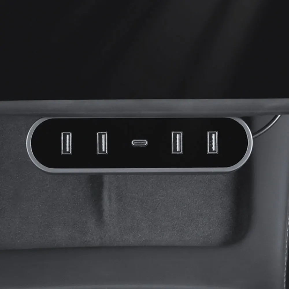 折りたたみ式で隠し USB 高速充電ドック スクリーン下 Tesla モデル 3/Y 2021-2024 急速充電器ドッキングステーション USB
