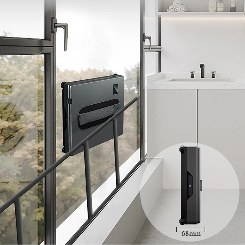 Robotic Window Cleaner Water Sprayer App Remote Control,High Vacuum Suction Anti-falling Smart Home Glass Wall Window Washer