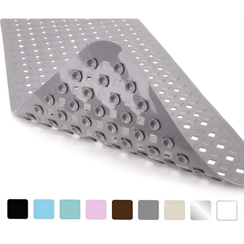 Home bathroom anti slip mat with diamond shaped leaky hole bathtub mat  suction cup PVC floor   foot mat