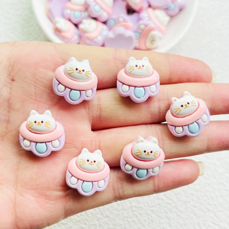 10 Pcs New Lovely Cartoon Kitten Ship Series Resin Scrapbook Diy Jewellery Hairpin Accessories Decorate