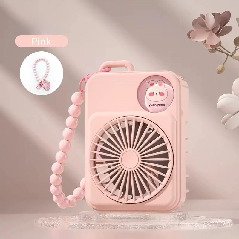 Mini USB Charging Fan Bracelet with Cream Beaded Pendant Cute Handheld Fan for Students to Beat the Heat Smart Home Product