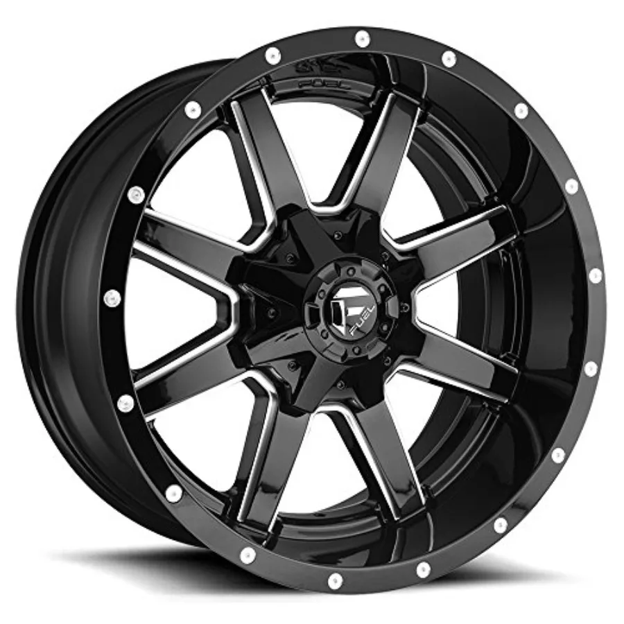 

FUEL OFF-ROAD Maverick NBL-Gloss Black Milled Wheel 20 x 10 inches 8 x 165 mm -18 mm Offset for Off-Road Applications