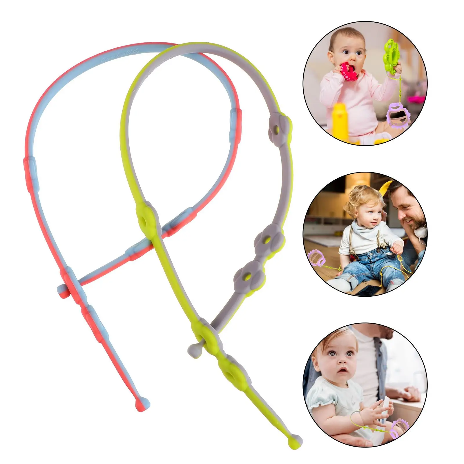 

2Pcs Colorful Pacifier Leashes Bag Hanging Straps Keep Clean Safe for Babies Pacifier Leash Soother Leash Soother Cord