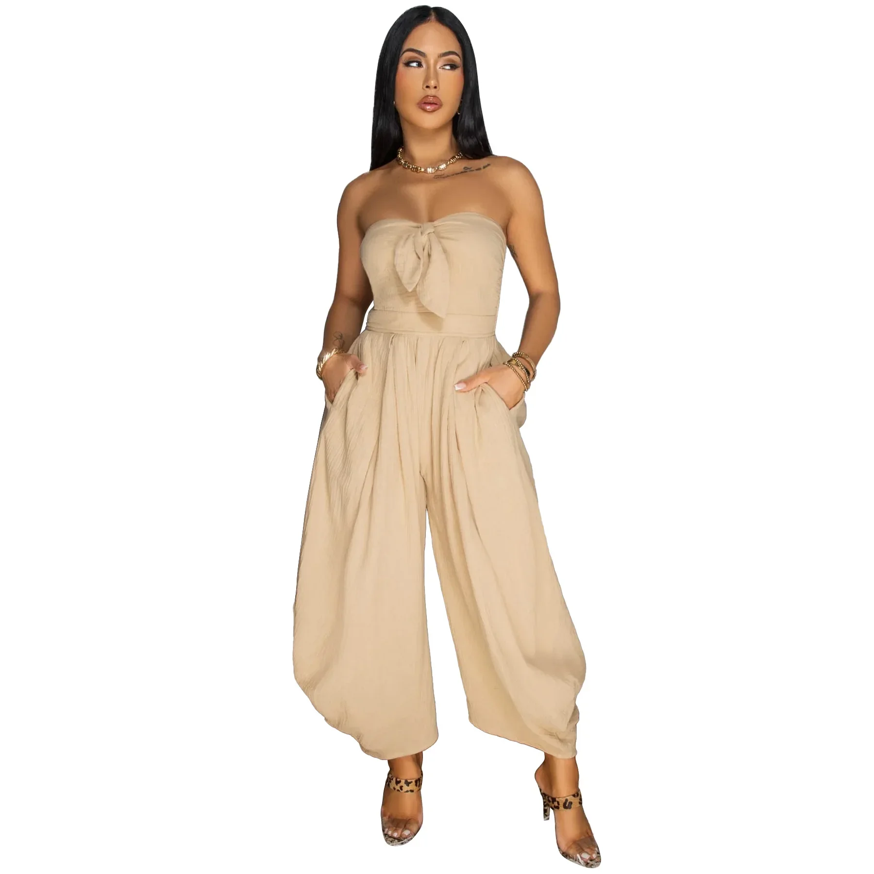 

Jumpsuits Women One Piece Sleeveless Strapless Overalls Long Pants Beach High Waist Sexy Rompers Y2k Streetwear Backless 2025