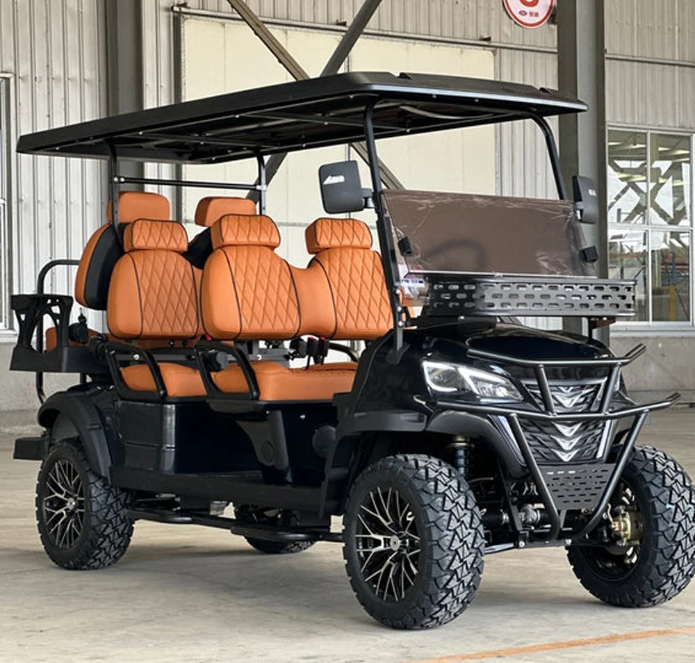 Wholesale Factory Supplier Suitable Electric Golf Cart 6 Seaters 5KW Golf Cart 4wd 48V/72V Lithium Battery Electric Golf Cart