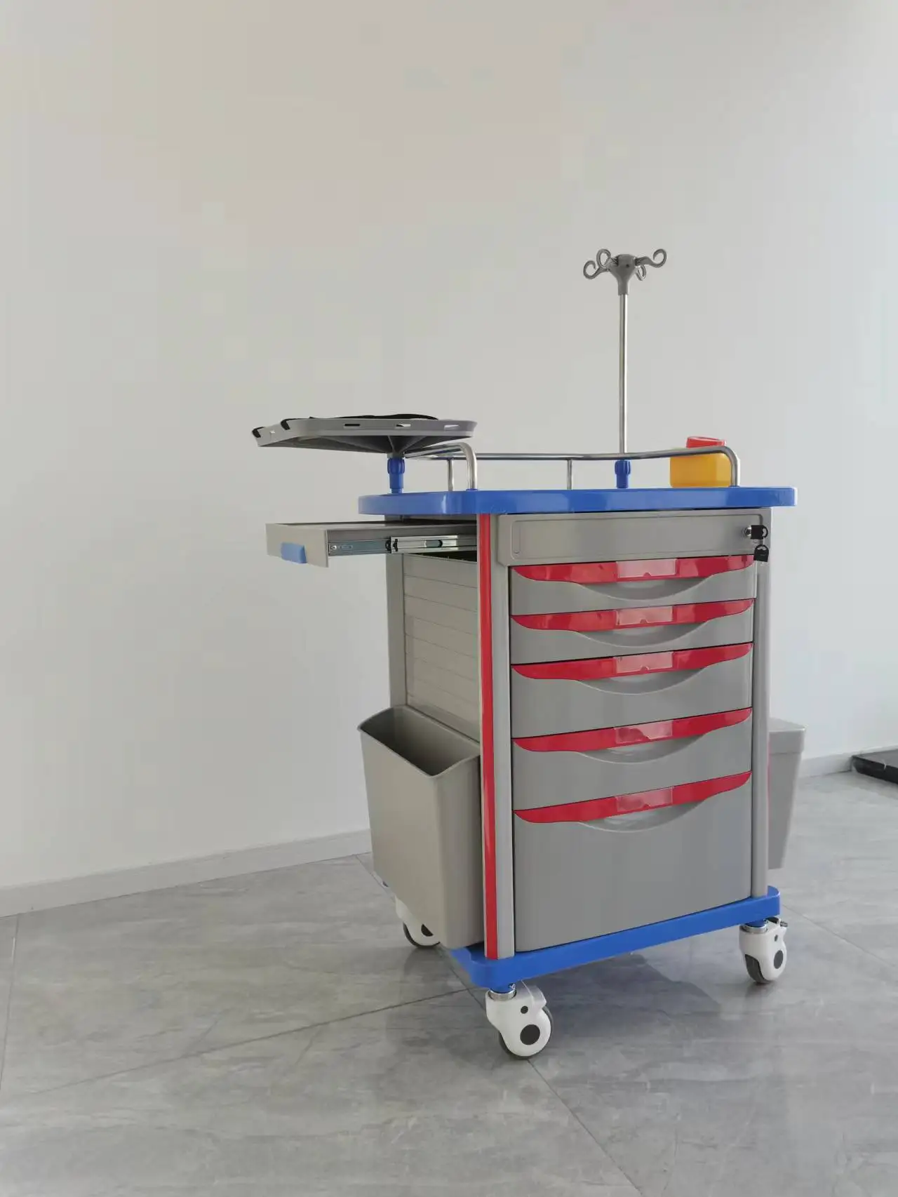 Hospital ABS Emergency Trolley Crash Cart Medicine Trolley Emergency Cart for Hospital use