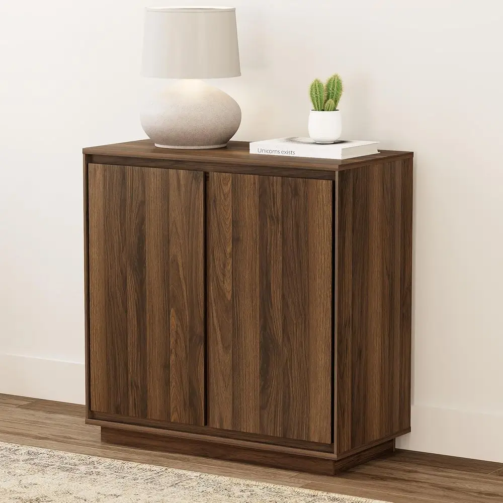Buet Storage Cabinet, Sideboard Accent Cabinet with Adjustable Shelves and HandlDesign, ern Crza, ole Table or Living Room, Brow