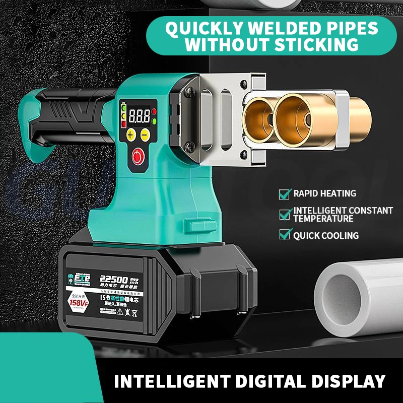 

Electric Pipe Welding Machine Cordless Fuser PPR/PE/PP Soldering Iron Plastic Tube Heating HotMelt Fit 18V Battery