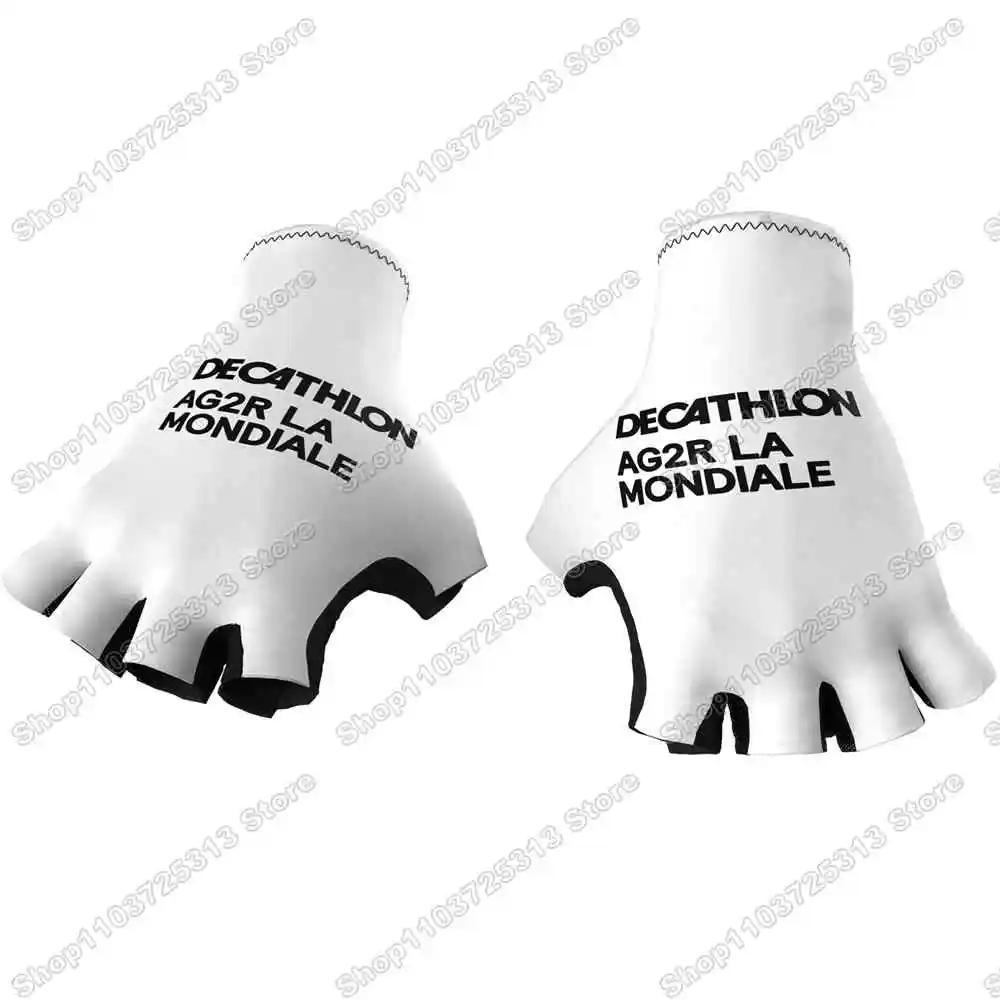 Guantes de ciclismo del equipo AG2R 2024,Maillot de ciclismo Ropa Tour Italia Francia España,Guantes de ciclismo de medio dedo con gel antideslizante Kits para,hombre Guantes deportivos de moto Manoplas de MTB