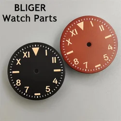 BLIGER 29mm black watch dial luminous fit NH35 NH36 ETA2824 2836 Miyota8215 DG2813 3804 movement