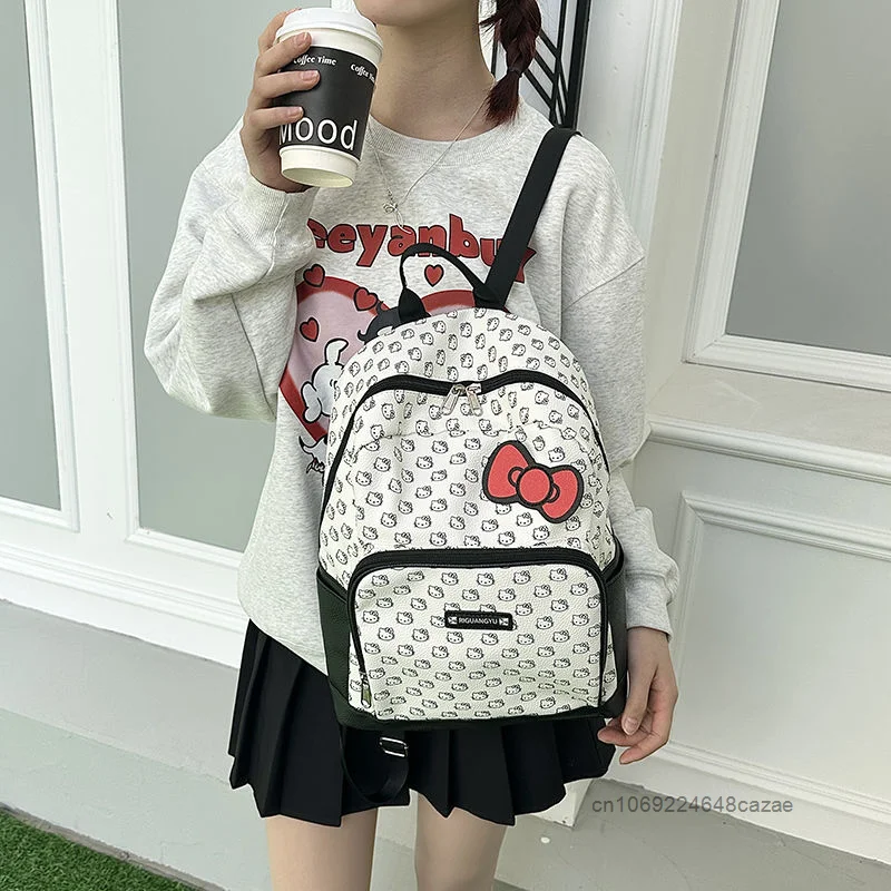 Sanrio Hello Kitty Lightweight Female Backpack Fashion Trend Waterproof Mini Backpack Korean Version Casual Kawaii Shoulders Bag