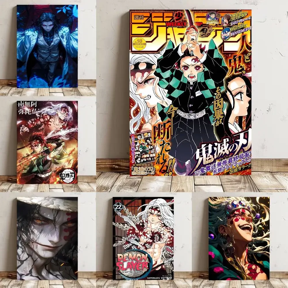 Frameless canvas paintings,Demon Slayer Kibutsuji Muzan Anime Poster High Quality Print Waterproof Wall Art Sticker For Bar Livi
