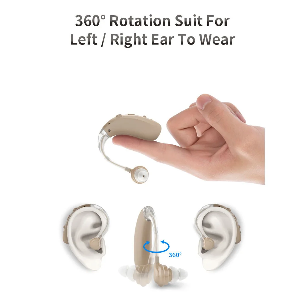 2025 New Rechargeable Bluetooth Portable Sound Amplifier Earphones Auxiliary Listening Noise Reducing Audiphone Elderly Gifts