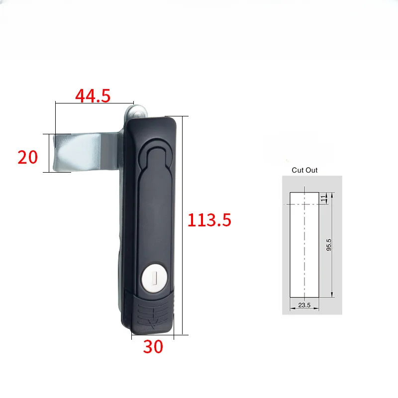 AB302 Distribution Cabinet Lock Flat Lock Distribution Box Control Cabinet Lock Black Distribution Cabinet Door Lock