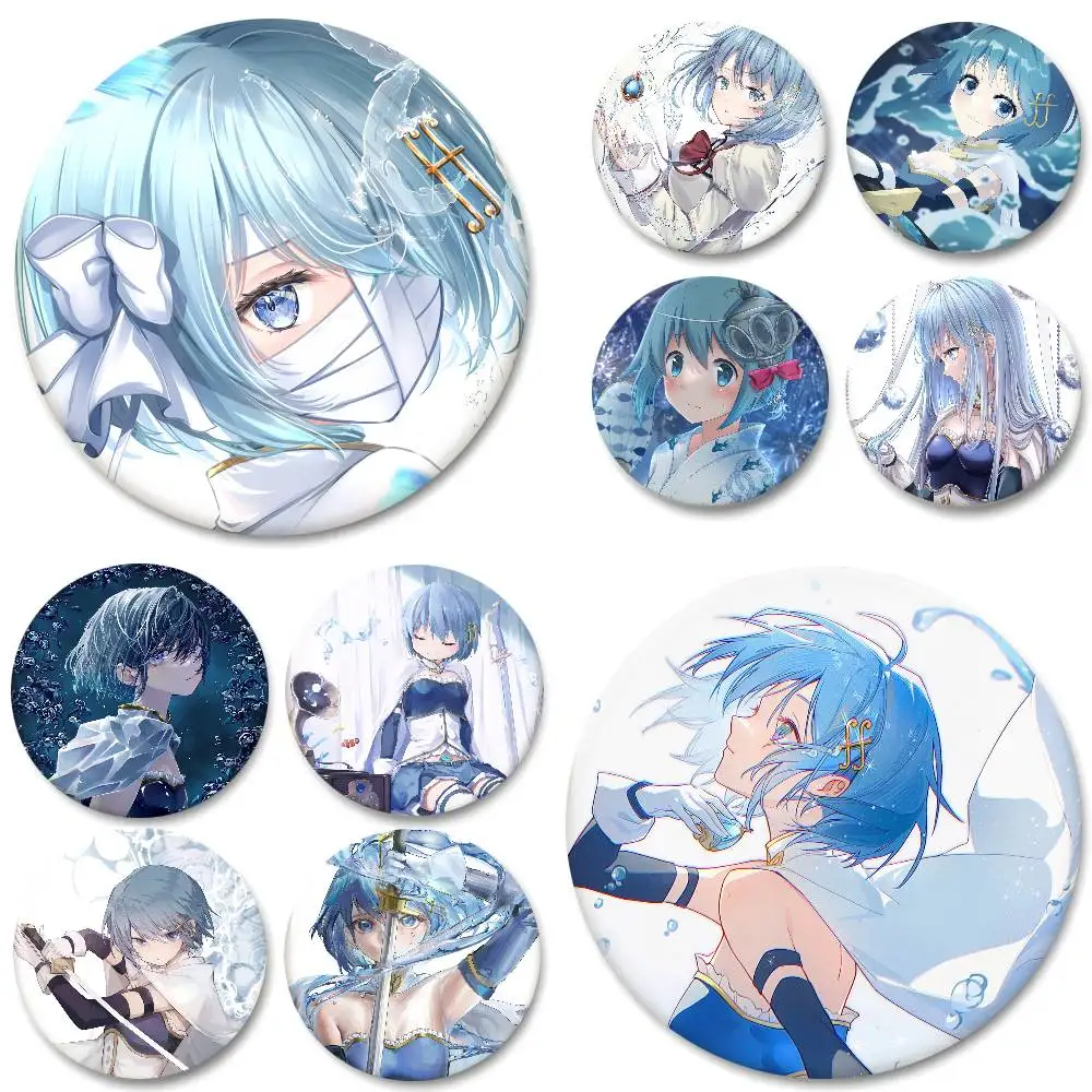 Cartoon Figur Miki Sayaka Abzeichen Runde Abzeichen Weißblech Münze Brosche Kleidung Rucksack Zubehör Anstecknadel