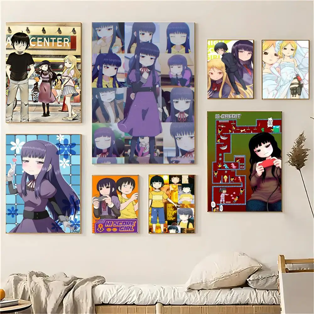 Hi Score Girl Poster Decorative Wall Art Stickers Mural For Home Living Room Hallway Decor Gift