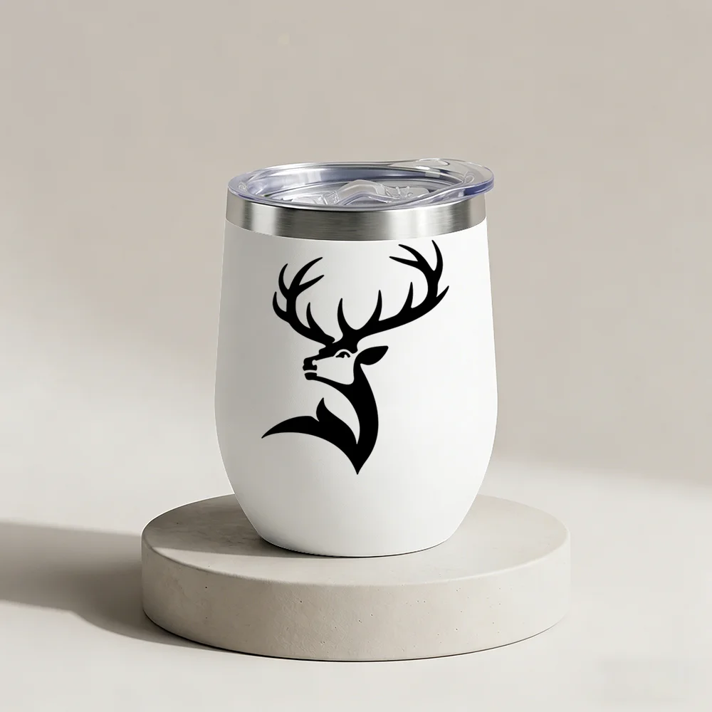 Termos de Vacío Fishion Glenfiddich de 12 oz, Taza con Tapa en Forma de Huevo, Tazas de Café Portátiles para Viajes, Hogar y Oficina