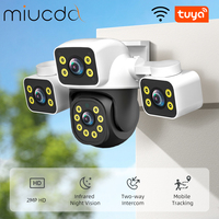 MIUCDA WiFi Home Security Camera Three Len Three Screen 360° PTZ 10X Zoom CCTV Wireless Surveillance IP Cam Security Protection