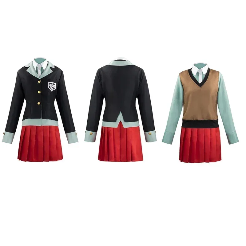 Anime Danganronpa Yumeno Himiko Full Cosplay Costume Halloween Carnival Student Uniform Cosplay Red Wig