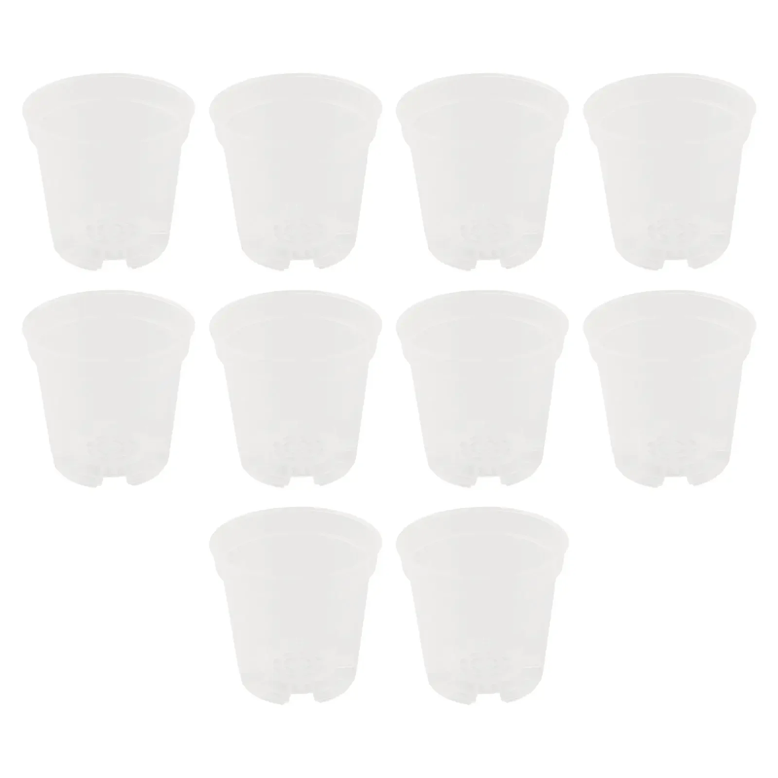 

Complete Set of 10 Transparent Nursery Pots with Drainage Holes for Various Plant Types Perfect for Home Gardening