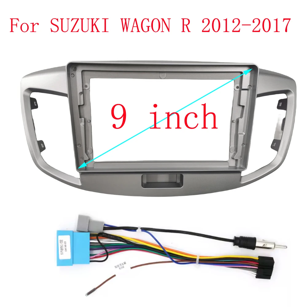 WQLSK 2 DIN 9 Inch Car Frame Fascia Adapter For SUZUKI WAGON R 2012-2017 Android Radio Dash Fitting Panel Kit