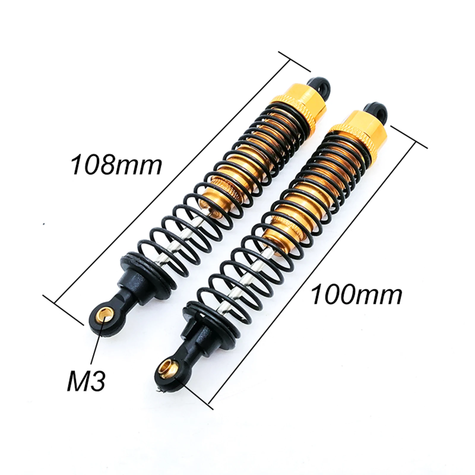 RS  2pcs 108mm Adjustable Aluminum Oil Shock Absorber Filled Upgrade Parts For HSP 1:10 Off Road Truck RC Car 94111 94188