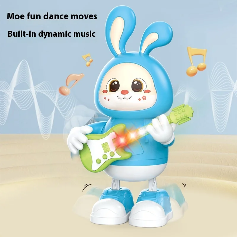 Robot de baile de conejo para niños, juguete electrónico de música robótica, tambor de latido de Animal, lindo juguete eléctrico para mascotas, regalo de cumpleaños