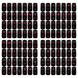 Red Led Light Rocker Switch 12V/24V SPST DPDT Toggle Switch ON OFF/ ON OFF ON Backlight Latching / Momentary Dash Panel Control