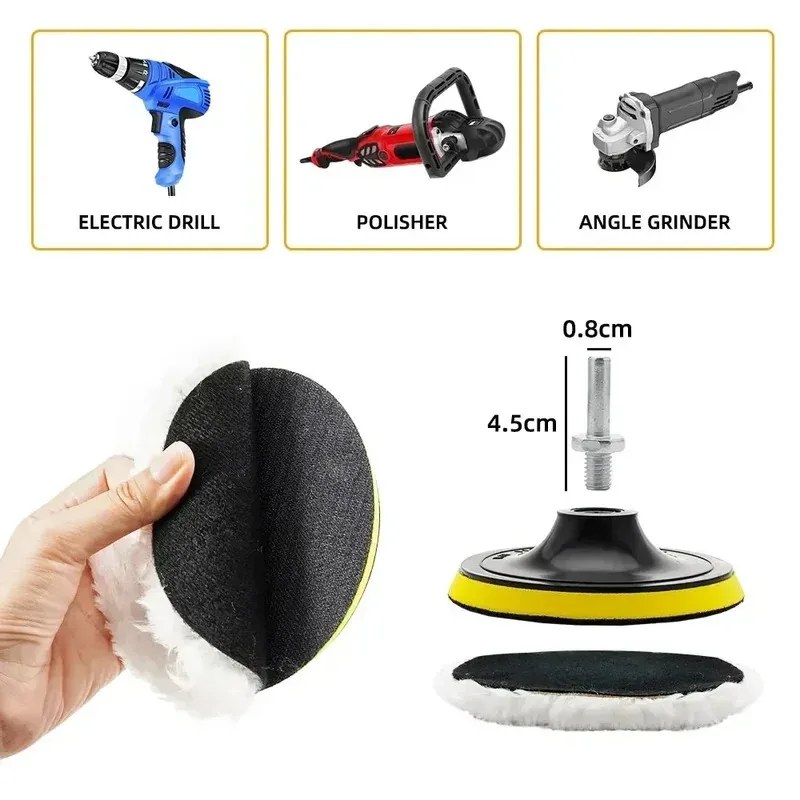 

Car Polish Pad 3/4 /5 Inch Soft Imitated Wool Polishing Disc Car Body Waxing Polisher Auto Cleaning Care Beauty Waxing Tools