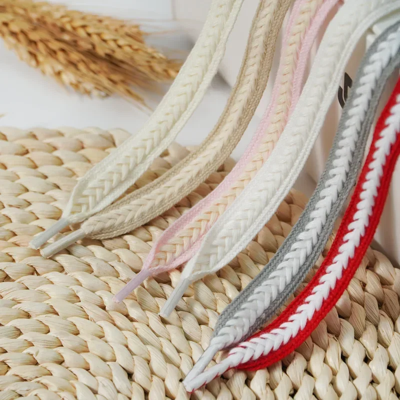 Sneakers Flat Shoelace Fashion Wheat Shoelaces 1.5cm Widen Brand Cotton Laces for Shoes 100/120/140/160CM Shoestrings 1Pair